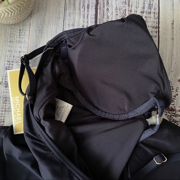 Michael Kors Navy Underwire Tankini with Gold Hardware Swim - Picture 5 of 5